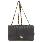 Chanel Mademoiselle Chain Shoulder Gold Bag Grained Calfskin