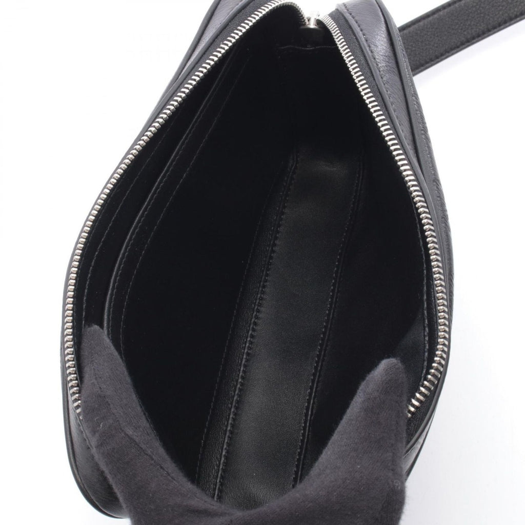 Celine Shoulder Bag Messenger Triomphe Black Leather — view 3