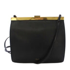 Celine Phoebe Philo Era Clasp Mini Shoulder Bag Leather Logo Foiing Black YT OH