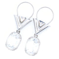Louis Vuitton Four Palladium Crystal Earrings Silver