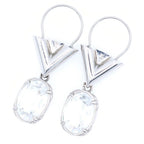 Louis Vuitton Four Palladium Crystal Earrings Silver