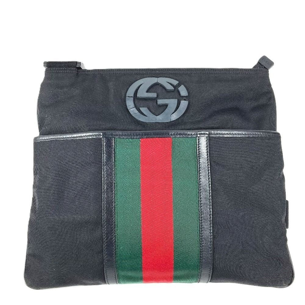 Gucci Shoulder Bag GG Logo Nylon Black