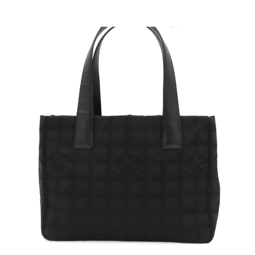 Chanel Tote Bag Black Gold Nylon New Travel Line PM