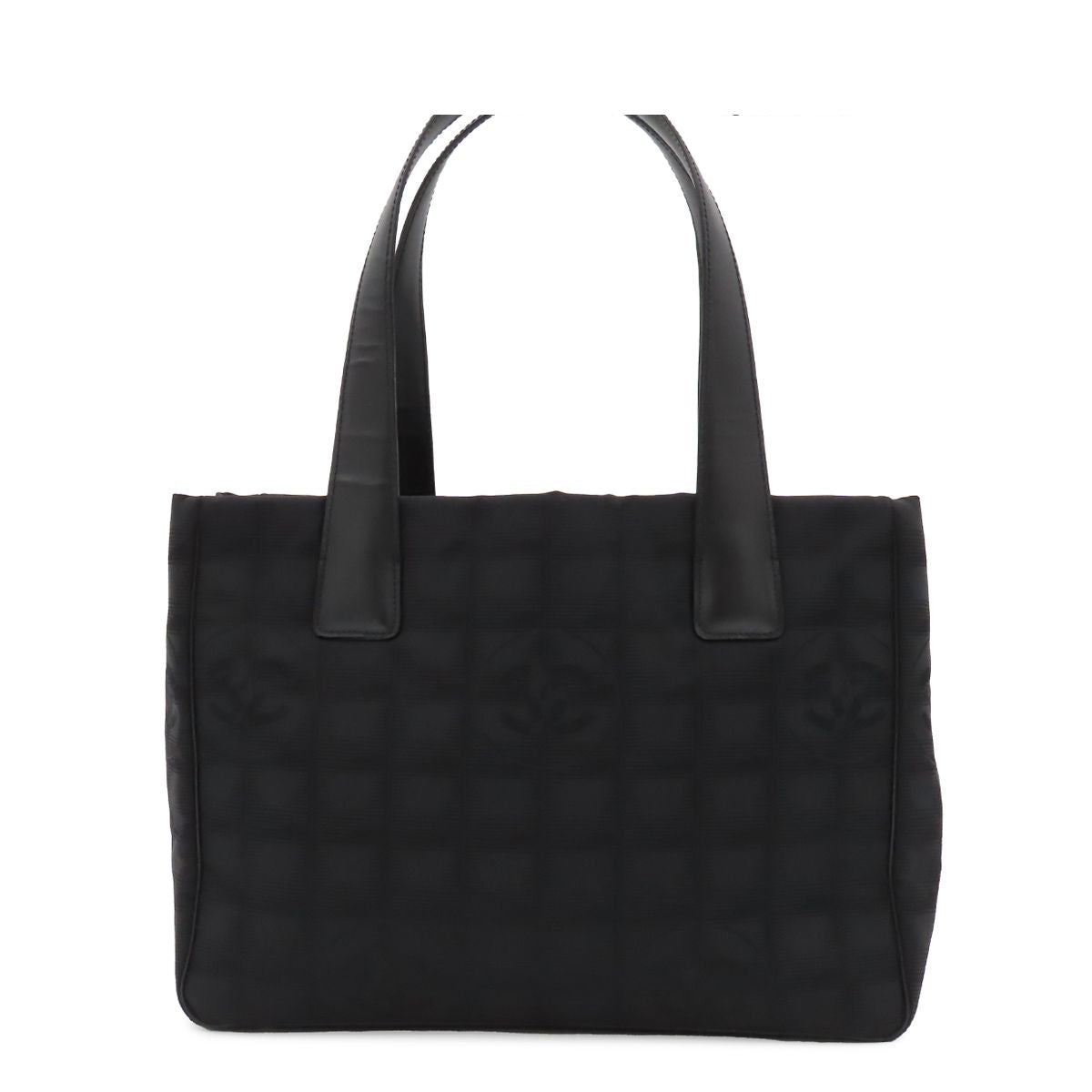 Chanel Tote Bag Black Gold Nylon New Travel Line PM