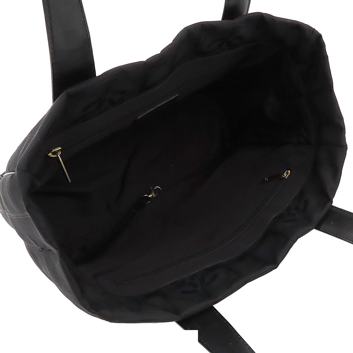 Chanel Tote Bag Black Gold Nylon New Travel Line PM — view 5