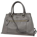 Gucci Micro Guccissima 2-Way Shoulder Bag Tote Leather Gray