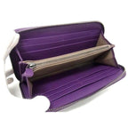 Bottega Veneta Wallet Intrecciato Purple Leather Zip Around — view 4