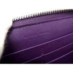 Bottega Veneta Wallet Intrecciato Purple Leather Zip Around — view 6