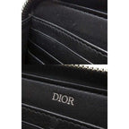 Dior CD Logo Zip Around Wallet Leather Black — view 5