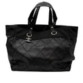 Chanel Tote Paris Biarritz MM Black Silver 3421