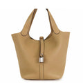Hermes Picotin Lock MM Trench Silver Taurillon Handbag