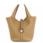 Hermes Picotin Lock MM Trench Silver Taurillon Handbag