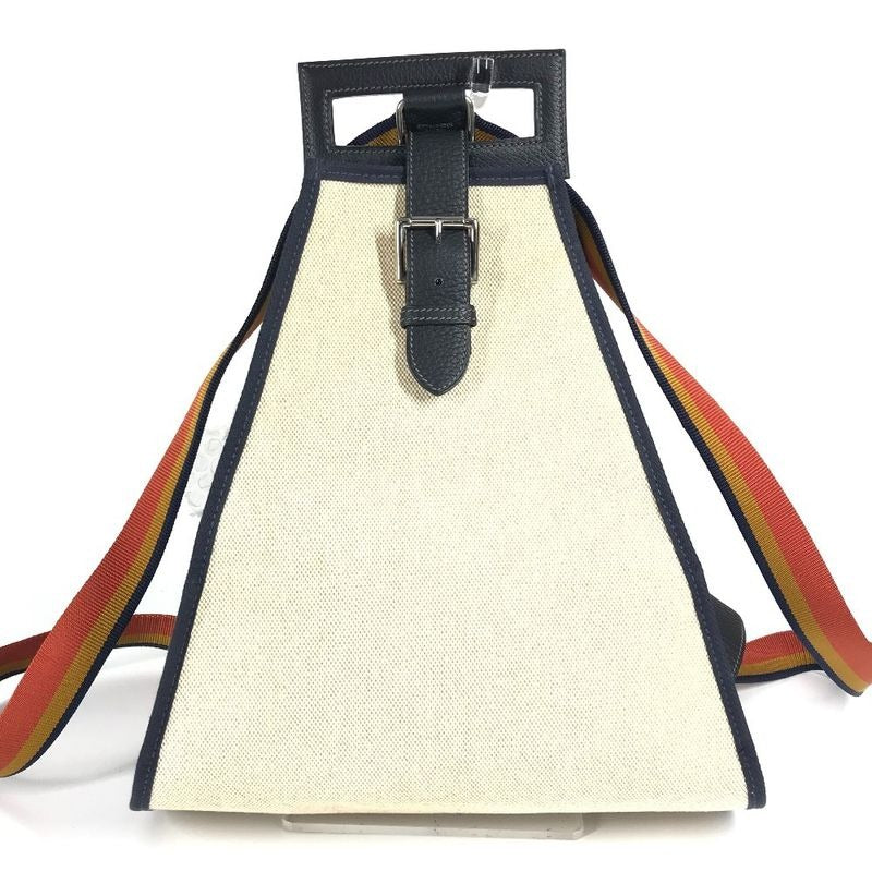 Hermes Backpack Toile Ashe Beige
