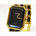 Chanel Watch Premier L Stainless Steel Gold Color Black Dial