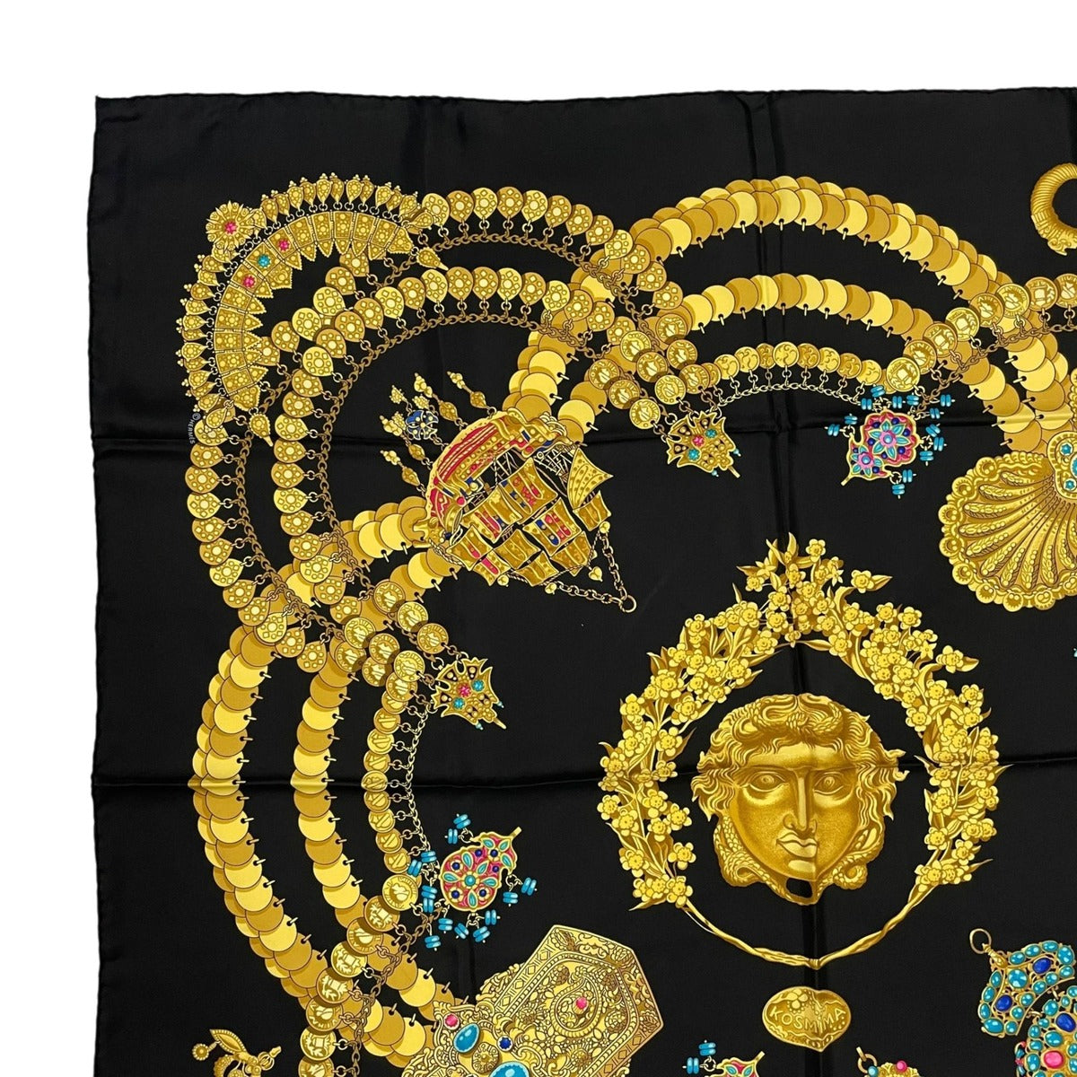 Hermes Scarf Carre 90 Silk Kosmia Space Black — view 2