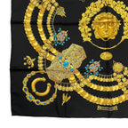 Hermes Scarf Carre 90 Silk Kosmia Space Black — view 4