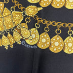 Hermes Scarf Carre 90 Silk Kosmia Space Black — view 8