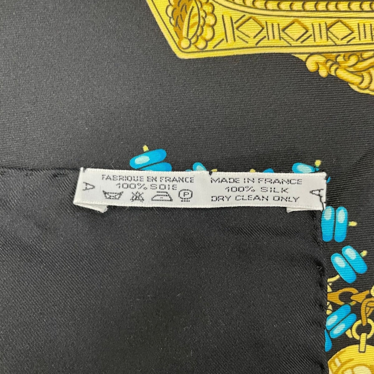 Hermes Scarf Carre 90 Silk Kosmia Space Black — view 9