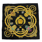 Hermes Scarf Carre 90 Silk Kosmia Space Black