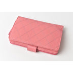 Chanel Wallet 2 Fold Leather Quilted Stitching Rose Silver — view 3