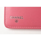 Chanel Wallet 2 Fold Leather Quilted Stitching Rose Silver — view 7