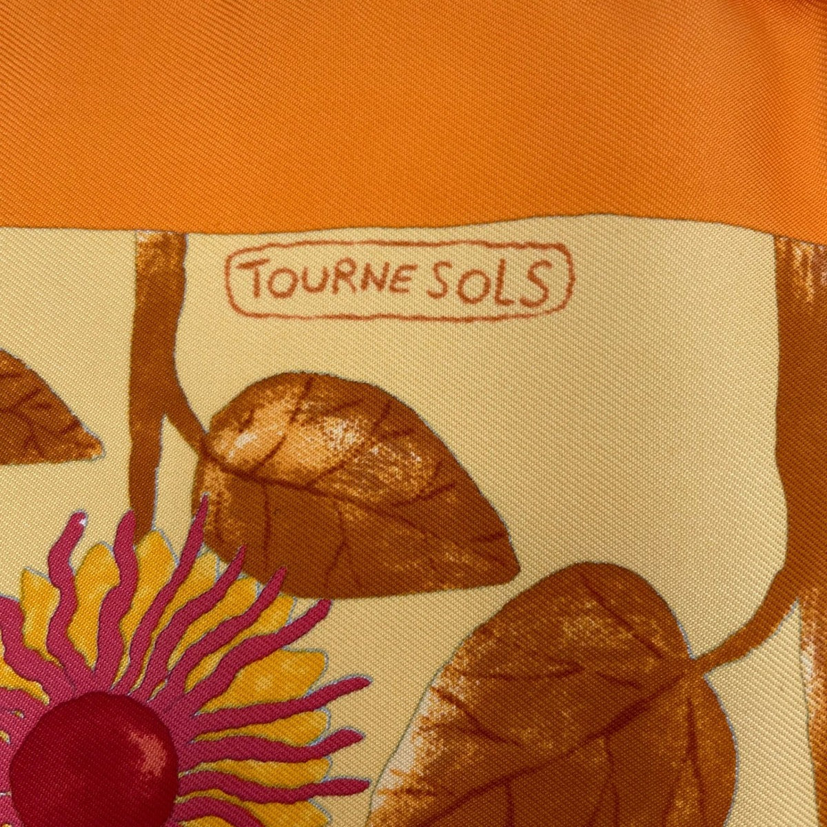 Hermes Scarf 100% Silk Tourne Sols Sunflower Orange — view 6