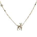 Chanel Bambi Necklace Faux Pearl Gold Stone Accessory — view 2