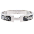 Hermes Clic HH Silver Black Metal Enamel Cheval Mirage Bracelet Bangle