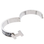 Hermes Clic HH Silver Black Metal Enamel Cheval Mirage Bracelet Bangle — view 3