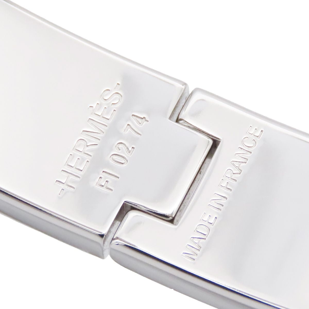 Hermes Clic HH Silver Black Metal Enamel Cheval Mirage Bracelet Bangle — view 4