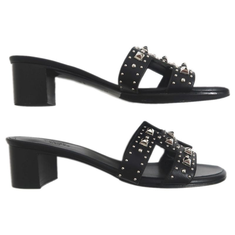 Hermes Oasis Studded Sandals Size 36 Black Apparel Shoes — view 5