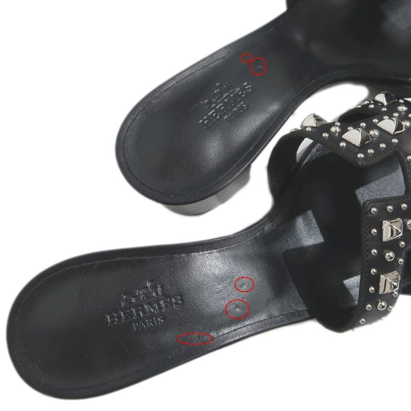 Hermes Oasis Studded Sandals Size 36 Black Apparel Shoes — view 7