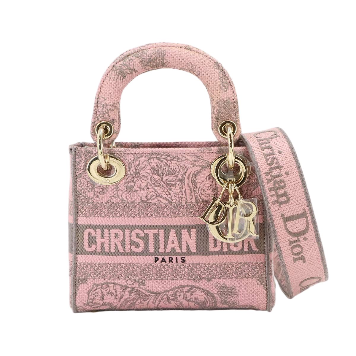 Dior Lady D-Lite Mini 2-Way Bag Canvas Pink