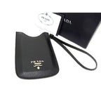 Prada 1 N1552 Saffiano Leather Ipod Case Ipodcabas Women Men Black At0603