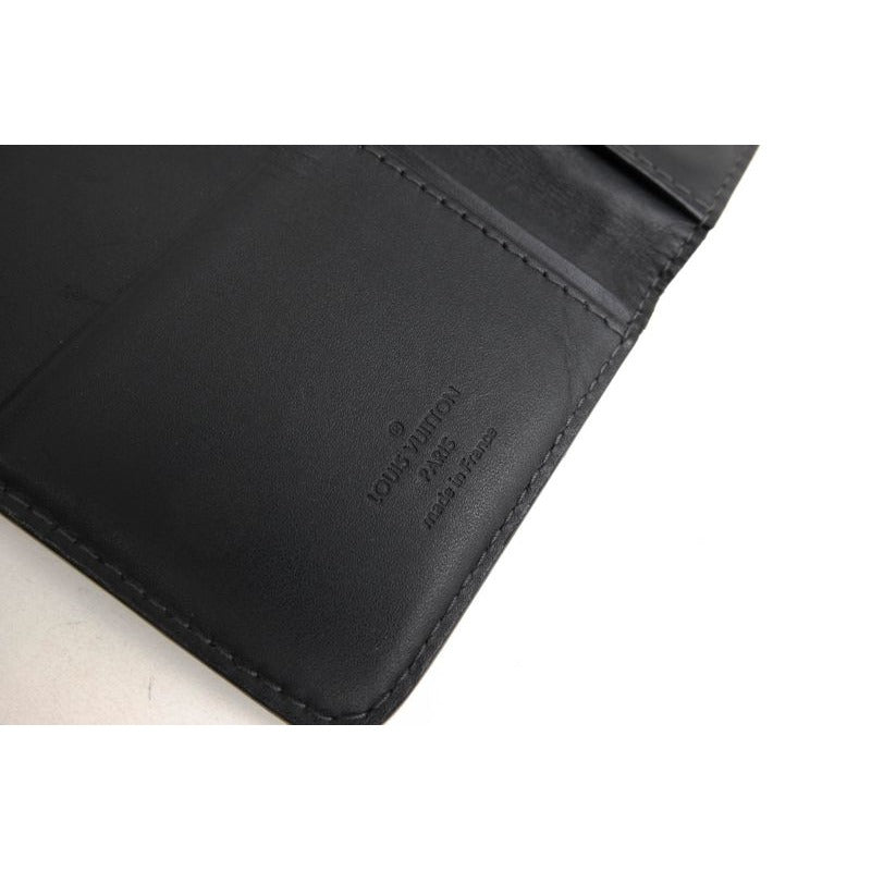 Louis Vuitton Long Wallet Men Leather Black Utah Porto Valur — view 6