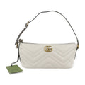 Gucci Shoulder Bag Leather White Ivory Gold Hardware GG Marmont Quilted