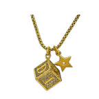 Dior Cube Necklace Gold Dice