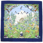 Hermes Carre 90 Sichuan Silk Navy Scarf 0124