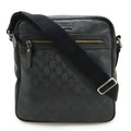 Gucci GG Imprime Shoulder Bag Pochette Crossbody Leather Black