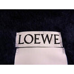 Loewe Anagram Mohair Wool Nylon Fringe Scarf Shawl Gray Blue — view 4