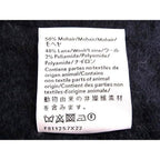 Loewe Anagram Mohair Wool Nylon Fringe Scarf Shawl Gray Blue — view 5
