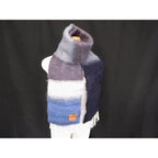 Loewe Anagram Mohair Wool Nylon Fringe Scarf Shawl Gray Blue
