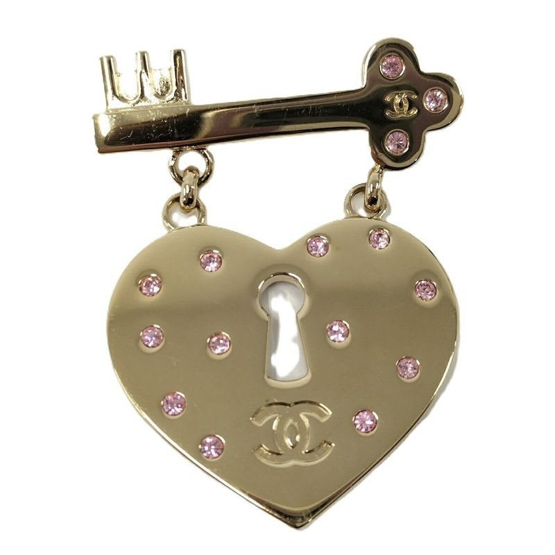 Chanel Brooch Heart Lock Plated