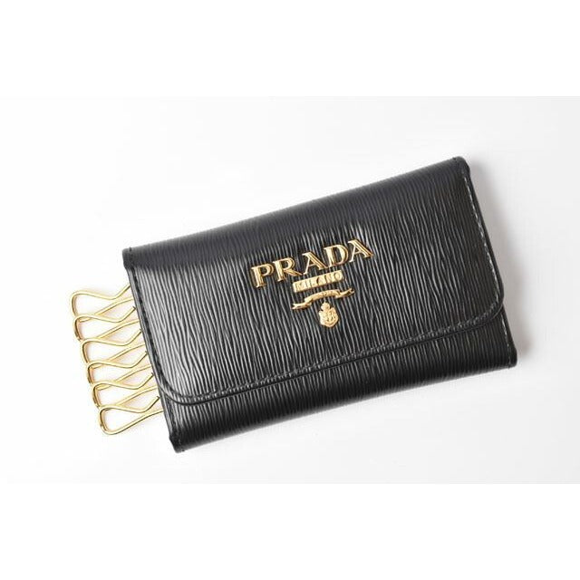Prada Key Case Holder 6 Rings 1 Pg222 Vitello MOVE Shape Push Leather — view 2