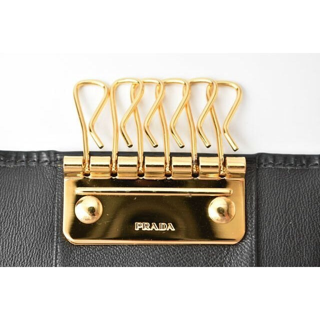Prada Key Case Holder 6 Rings 1 Pg222 Vitello MOVE Shape Push Leather — view 3