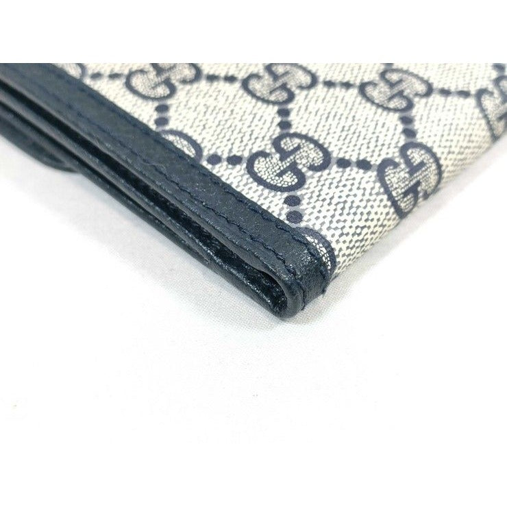 Gucci Wallet GG Supreme Interlocking 035 381 Beige Navy Leather — view 3