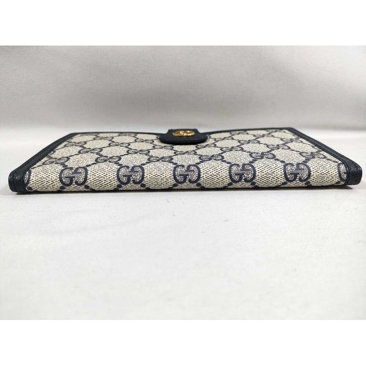 Gucci Wallet GG Supreme Interlocking 035 381 Beige Navy Leather — view 4