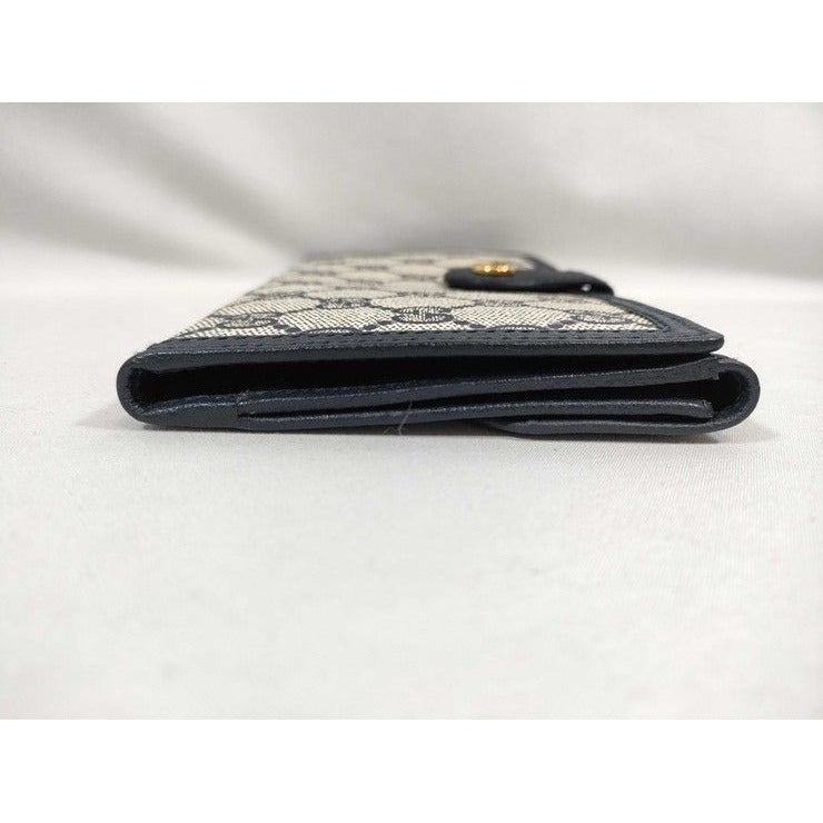 Gucci Wallet GG Supreme Interlocking 035 381 Beige Navy Leather — view 7