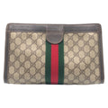 Gucci Vintage Sherry Line Brown Leather 41 014 Clutch