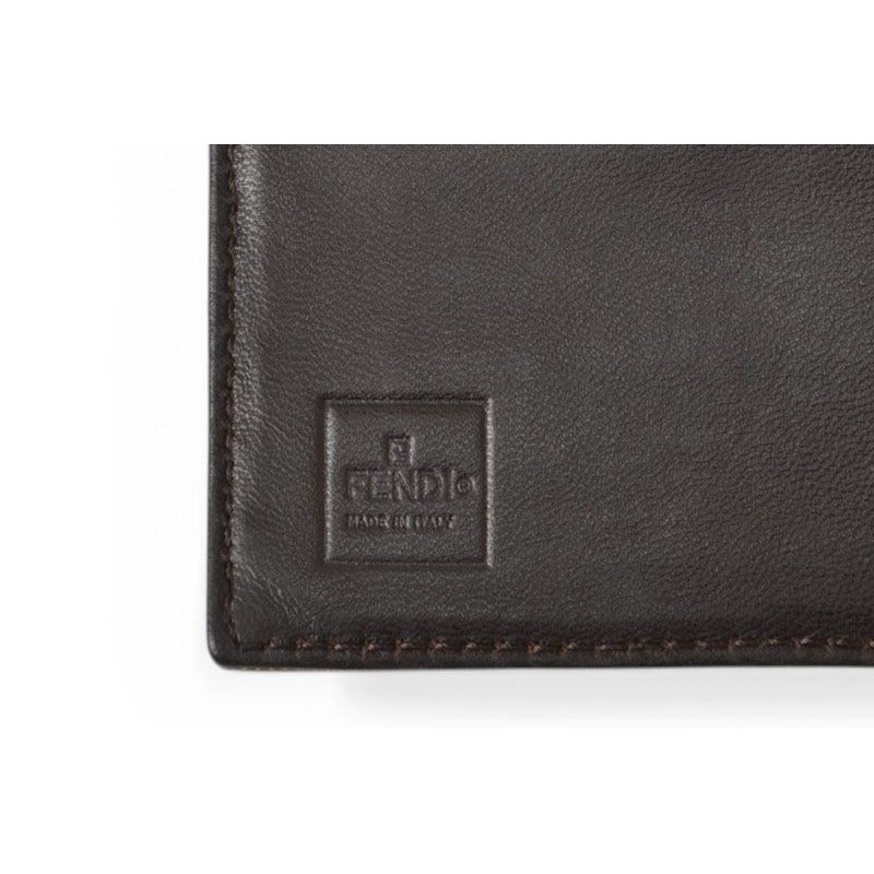 Fendi Wallet Bifold Zipper Style Fold Zucca Pattern Brown — view 5